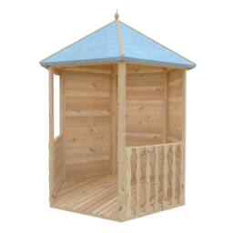 Shires Gazebo Arbour Dip Treated Garden Arch Seat Approx 6 x 7 Feet in Light Brown - thumbnail 2