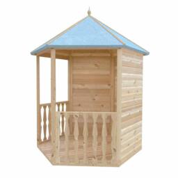 Shires Gazebo Arbour Dip Treated Garden Arch Seat Approx 6 x 7 Feet in Light Brown - thumbnail 3