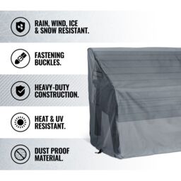 VonHaus Waterproof Garden 2 Seater Bench Cover in Grey - thumbnail 2