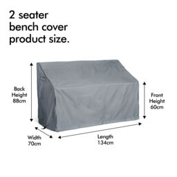 VonHaus Waterproof Garden 2 Seater Bench Cover in Grey - thumbnail 5