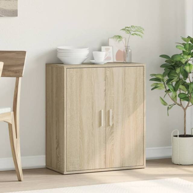 Berkfield Home Sideboard Sonoma Oak 60x31x70 cm Engineered Wood in Light Brown - Size: 60 x 31 x 70 cm - image 1
