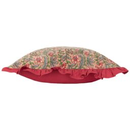 Paoletti Haven Floral Cotton Velvet Cushion in Rose - Size: 50 cm x 50 cm - thumbnail 3