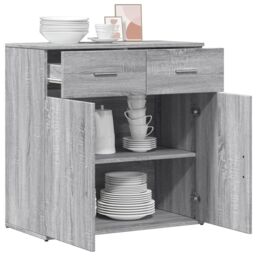 Berkfield Home Sideboard Grey Sonoma 79x38x80 cm Engineered Wood - Size: 79 x 38 x 80 cm - thumbnail 4