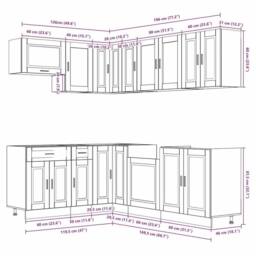 Berkfield Home 11 Piece Kitchen Cabinet Set Porto Black Engineered Wood - thumbnail 8