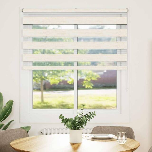 Berkfield Home Zebra Blind Marble Beige 125x100 cm Fabric Width 120.9 cm Polyester - image 1