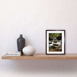 "Artery8 Wall Art Print Zen Massage Stone Photograph Waterfall River Nature Beauty Salon Therapy Room Artwork Framed 9X7 Inch - Size: W7"" x H9""" - thumbnail 2