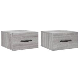 Berkfield Home Wall-mounted Bedside Cabinets 2 pcs Grey Sonoma 35x35x20 cm - Size: 35 x 35 x 20 cm - thumbnail 2