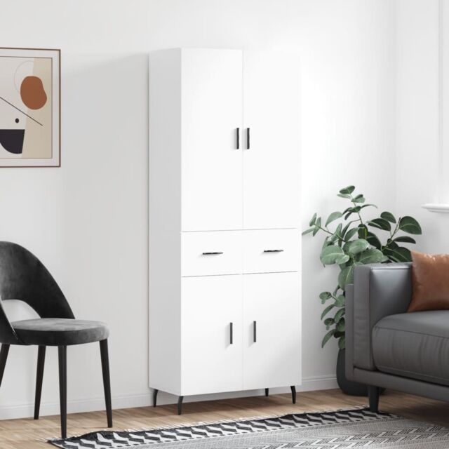 Berkfield Home Highboard White 69.5x34x180 cm Engineered Wood - image 1