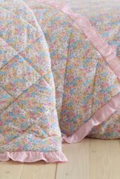 Catherine Lansfield 'Darcy Floral' Reversible Bedspread in Pink - thumbnail 2