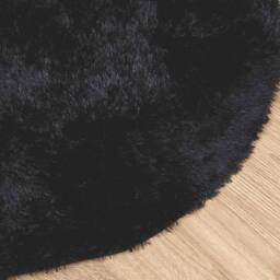 Berkfield Home Shaggy Rug High Pile NAVARRA Black 120x120 cm Polyester - Size: Medium - thumbnail 4