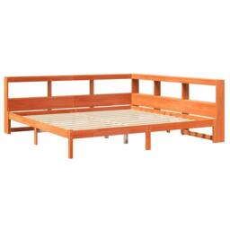 Berkfield Home Decorative Bookcase Bed without Mattress Wax Brown 200x200 cm Sol - thumbnail 4