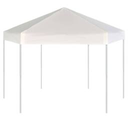 Berkfield Home Hexagonal Pop-Up Marquee with 6 Sidewalls Cream White 3.6x3.1 m - thumbnail 4
