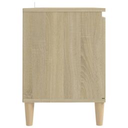 Berkfield Home TV Cabinet with Solid Wood Legs Sonoma Oak 103.5x35x50 cm in Brown - thumbnail 6