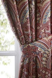 Dreams & Drapes 'Palais' Pair of Pencil Pleat Curtains With Tie-Backs - Size: 168 cm width x 183 cm drop - thumbnail 2