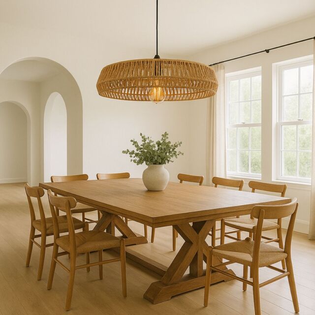 CGC Lighting Extra Large 70cm Natural String Woven Round Easy Fit Lampshade - image 1