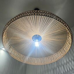 CGC Lighting Extra Large 70cm Natural String Woven Round Easy Fit Lampshade - thumbnail 4