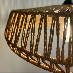 CGC Lighting Extra Large 70cm Natural String Woven Round Easy Fit Lampshade - thumbnail 3
