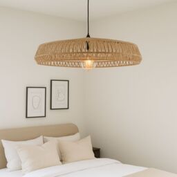 CGC Lighting Extra Large 70cm Natural String Woven Round Easy Fit Lampshade - thumbnail 7
