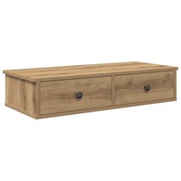 Berkfield Home Wall Shelf with Drawers Artisian Oak 80x31x17 cm Engineered Wood in Brown - Size: 80 x 31 x 17 cm - thumbnail 2