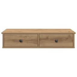 Berkfield Home Wall Shelf with Drawers Artisian Oak 80x31x17 cm Engineered Wood in Brown - Size: 80 x 31 x 17 cm - thumbnail 4