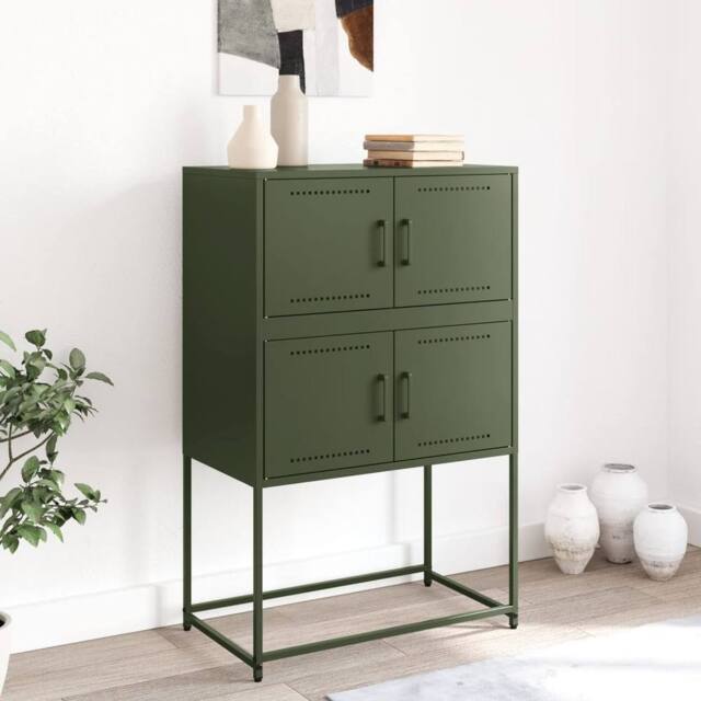 Berkfield Home Sideboard Olive Green 68.5x38.5x107 cm Steel - image 1