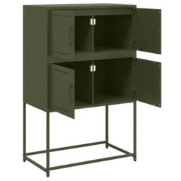 Berkfield Home Sideboard Olive Green 68.5x38.5x107 cm Steel - thumbnail 9