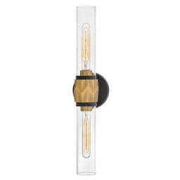 Netlighting Hinkley Ellison Bathroom Wall Lamp Black Heritage Brass IP44 2x E27 - thumbnail 5