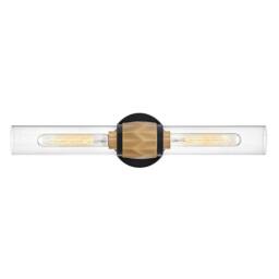Netlighting Hinkley Ellison Bathroom Wall Lamp Black Heritage Brass IP44 2x E27