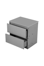 Garden Sanctuary 2-Drawer Wooden Nightstand Bedside Table in Grey - thumbnail 3