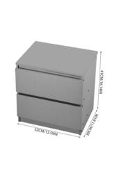 Garden Sanctuary 2-Drawer Wooden Nightstand Bedside Table in Grey - thumbnail 5