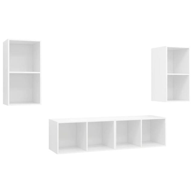 Berkfield Home Wall-mounted TV Cabinets 4 pcs White Engineered Wood - image 1