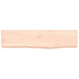 Berkfield Home Wall Shelf 40x10x4 cm Untreated Solid Wood Oak in Light Tan - Size: 40 x 10 x 4 cm - thumbnail 3