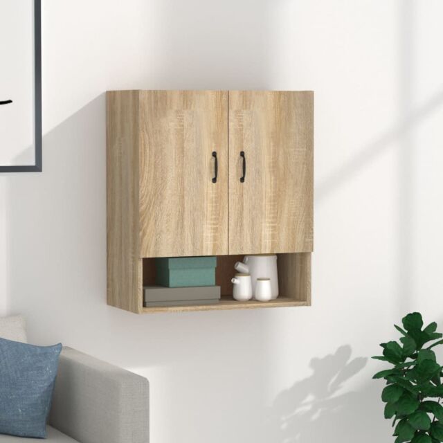 Berkfield Home Wall Cabinet Sonoma Oak 60x31x70 cm Engineered Wood in Brown - Size: 60 x 31 x 70 cm - image 1