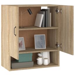 Berkfield Home Wall Cabinet Sonoma Oak 60x31x70 cm Engineered Wood in Brown - Size: 60 x 31 x 70 cm - thumbnail 4
