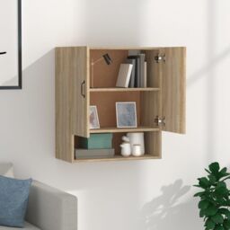 Berkfield Home Wall Cabinet Sonoma Oak 60x31x70 cm Engineered Wood in Brown - Size: 60 x 31 x 70 cm - thumbnail 3