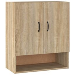 Berkfield Home Wall Cabinet Sonoma Oak 60x31x70 cm Engineered Wood in Brown - Size: 60 x 31 x 70 cm - thumbnail 2