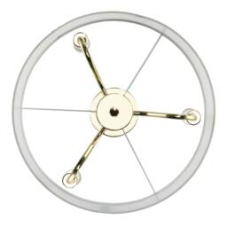 Happy Homewares Traditional Chandelier Semi Flush Ceiling Light with Linen Shade in Gold - thumbnail 3