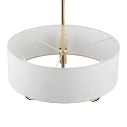 Happy Homewares Traditional Chandelier Semi Flush Ceiling Light with Linen Shade in Gold - thumbnail 4