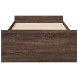 Berkfield Home Bed Frame with Drawers without Mattress Brown Oak 75x190 cm Small Single - thumbnail 4