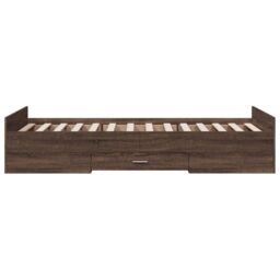 Berkfield Home Bed Frame with Drawers without Mattress Brown Oak 75x190 cm Small Single - thumbnail 5