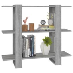 Berkfield Home Book Cabinet/Room Divider Grey Sonoma 100x30x87 cm - Size: 100 x 30 x 87 cm - thumbnail 5
