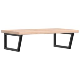 Berkfield Home Basin Shelf Wall Mounted Steel & Solid Wood Oak in Brown - thumbnail 2
