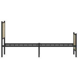 Berkfield Home Metal Bed Frame without Mattress Sonoma Oak 75x190 cm Small Single in Brown - thumbnail 6
