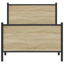 Berkfield Home Metal Bed Frame without Mattress Sonoma Oak 75x190 cm Small Single in Brown - thumbnail 5