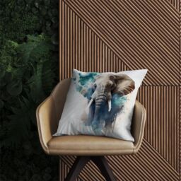 Warren Reed - Designer Majestic Elephant Splashart Outdoor Cushion in Grey - Size: 60 cm x 60 cm - thumbnail 2