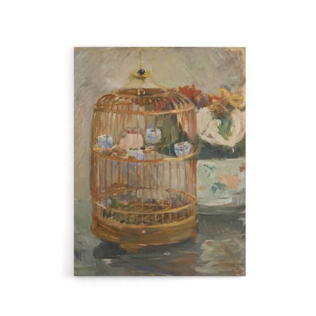 "Artery8 The Bird Cage Still Life Painting Morisot Canvas Wall Art - Size: W18"" x H24""" - image 1
