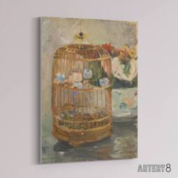 "Artery8 The Bird Cage Still Life Painting Morisot Canvas Wall Art - Size: W18"" x H24""" - thumbnail 2