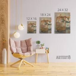 "Artery8 The Bird Cage Still Life Painting Morisot Canvas Wall Art - Size: W18"" x H24""" - thumbnail 4