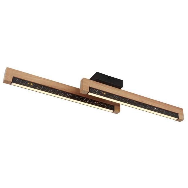 Netlighting Starla Integrated LED Semi Flush Ceiling Light Matt Black 2x LED 3000K - image 1