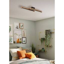 Netlighting Starla Integrated LED Semi Flush Ceiling Light Matt Black 2x LED 3000K - thumbnail 4